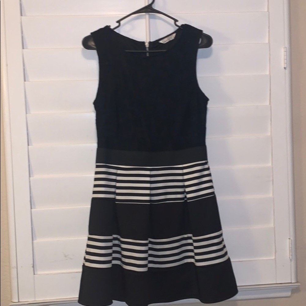 Black and white lace dress
